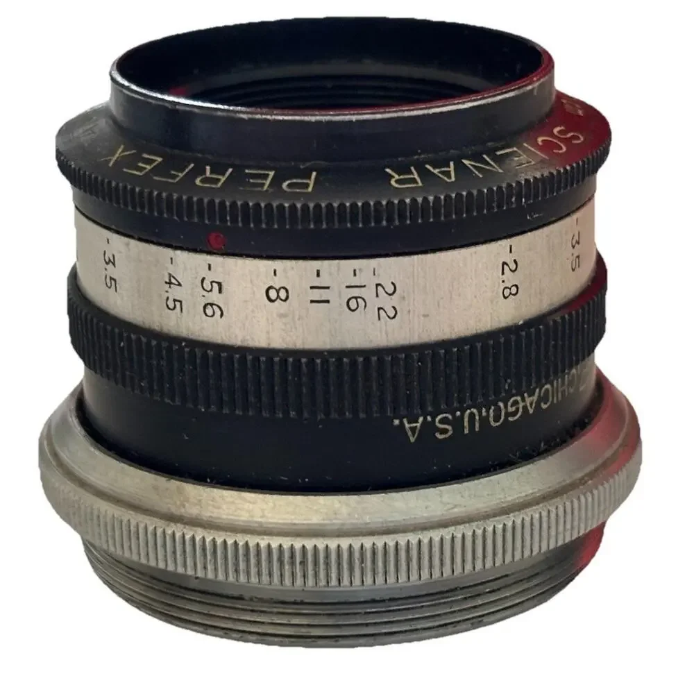 Perfex Anastigmat 5 cm (50mm) f/2.8 lens.